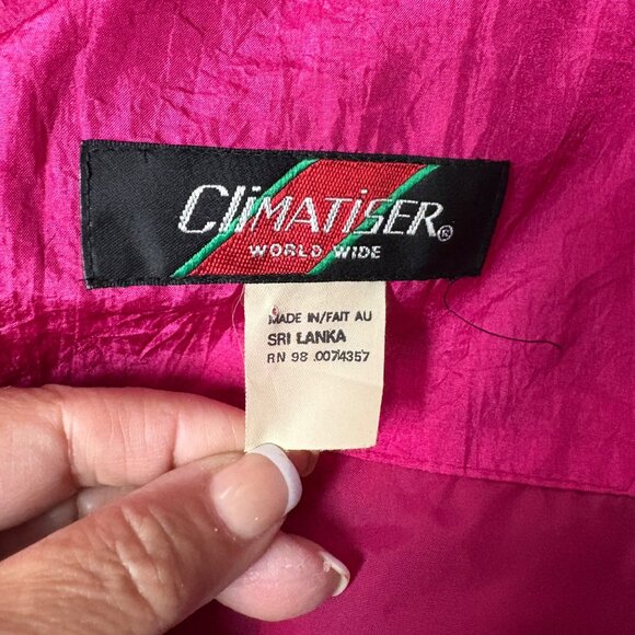 Climatiser Womens Sz 10 Trench Coat Bright Pink Nylon Coat Business Vintage 80s - Picture 4 of 10